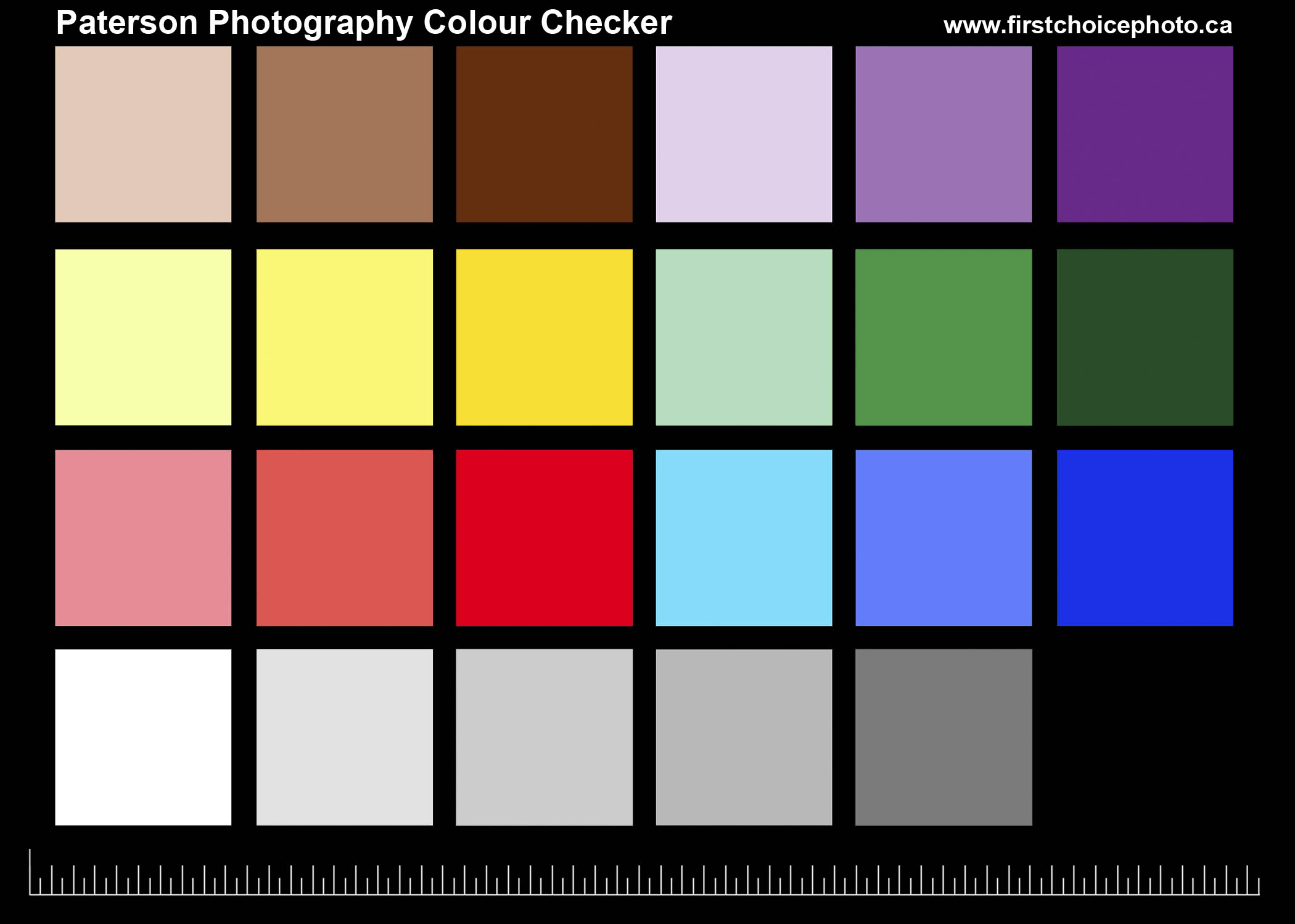 Color Checker for the photographer - FREE - First Choice Photo
