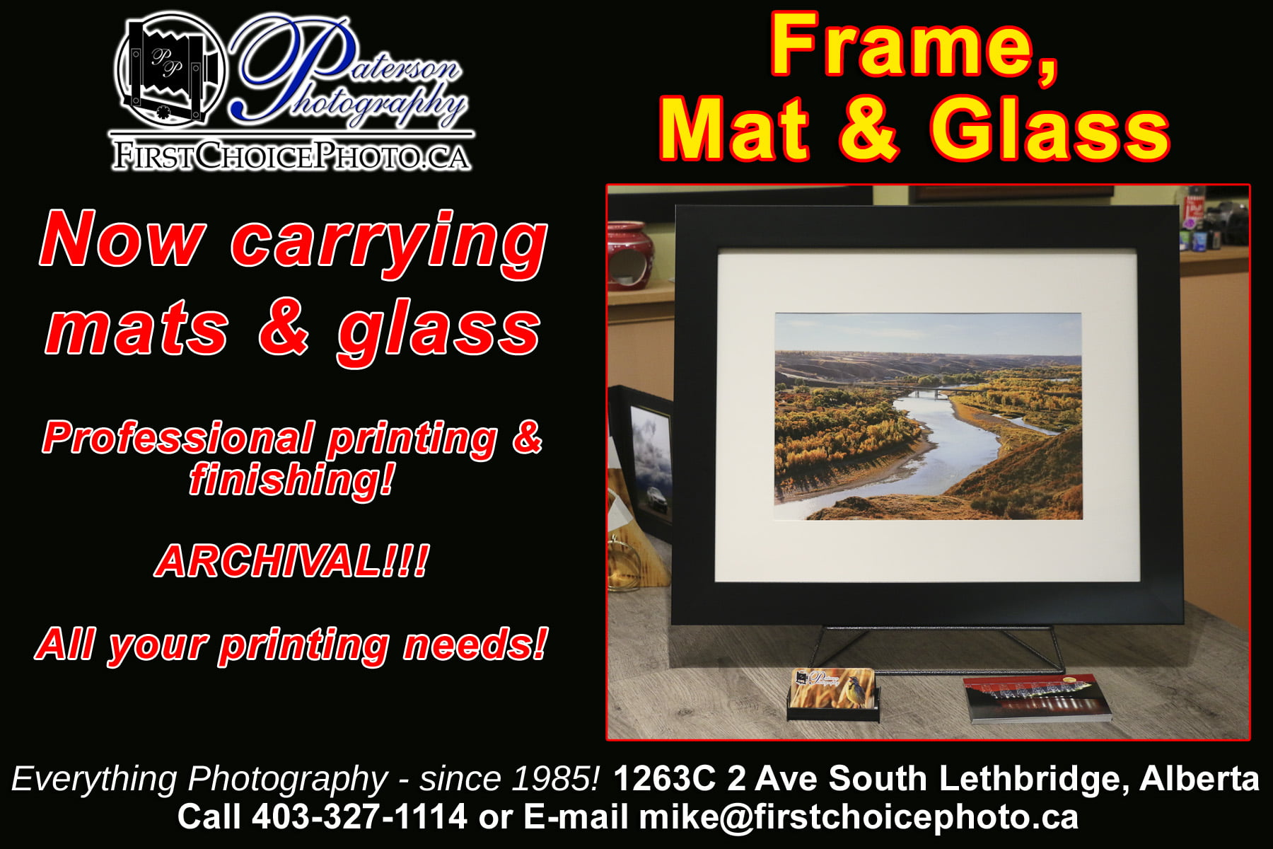 Lethbridge, picture frames, photo lab, photography printing, same day photo prints, online photography prints, lethbridge one hour lab, Lethbridge custom photography printing