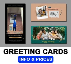 Lethbridge Greeting cards shown in a variety of sizes